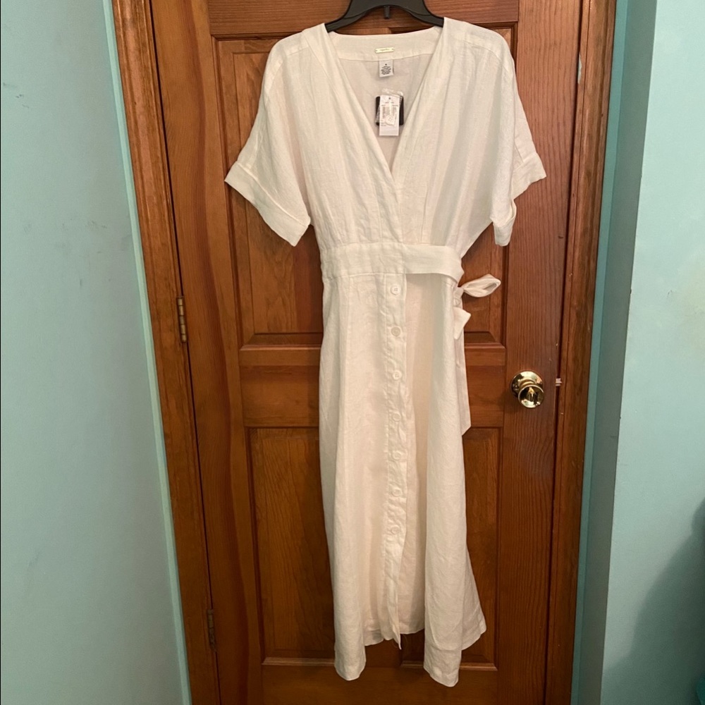 Magaschoni linen midi dress